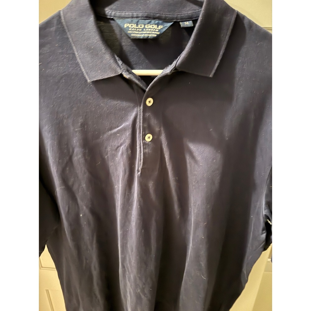 Polo Golf Ralph Lauren Mens Navy Blue Pima Cotton Polo Shirt Size Medium